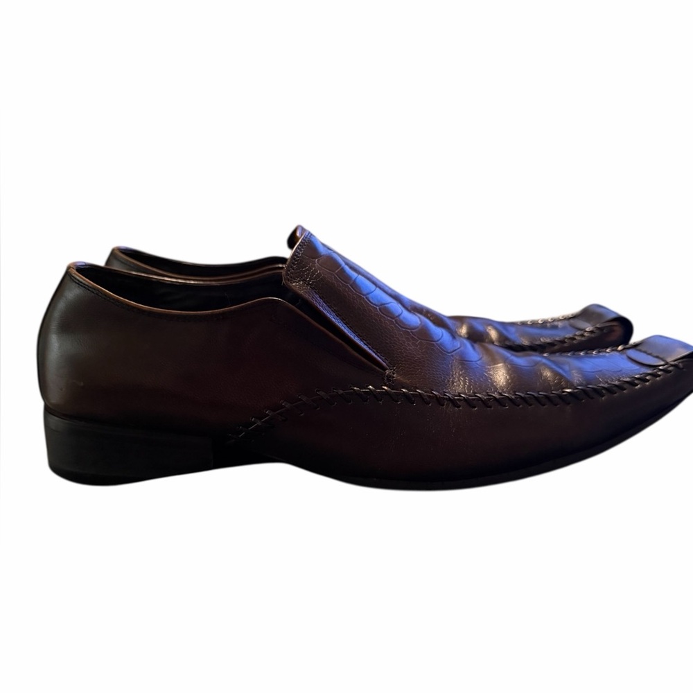 GBX Men’s Brown Leather Slip On Loafers Size 10 Dress Casual Shoes‎